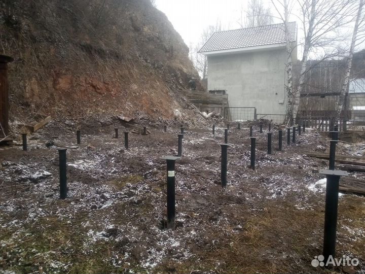 Винтовые сваи с монтажом