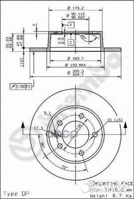 Диск тормозной Standard зад 08.9371.10 0893