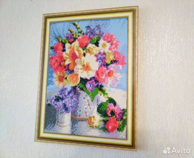 Новая картина алмазная мозаика вышивка цветы