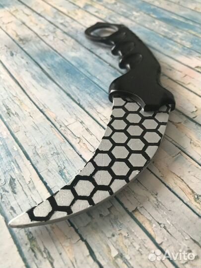 Керамбит пластиковый серая сота