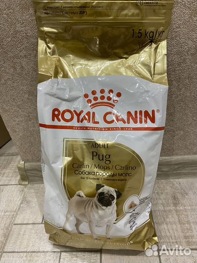 Корм для собак royal canin adult pug