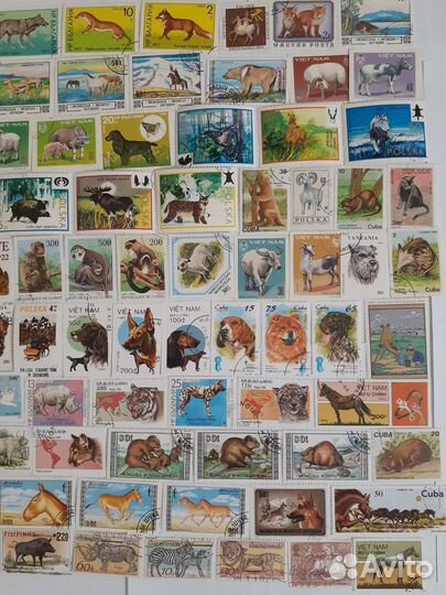 Марки иностранные животные