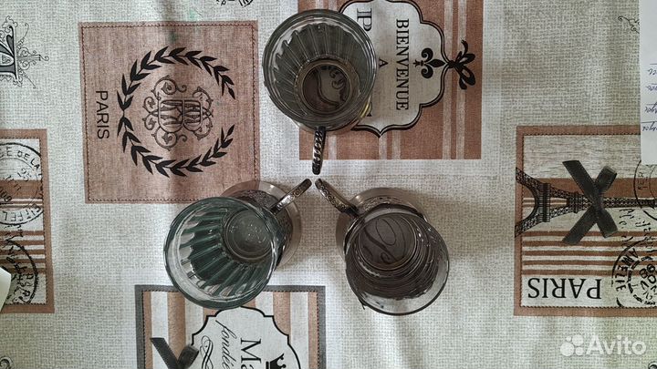 Мельхиоровый подстаканник со стаканом