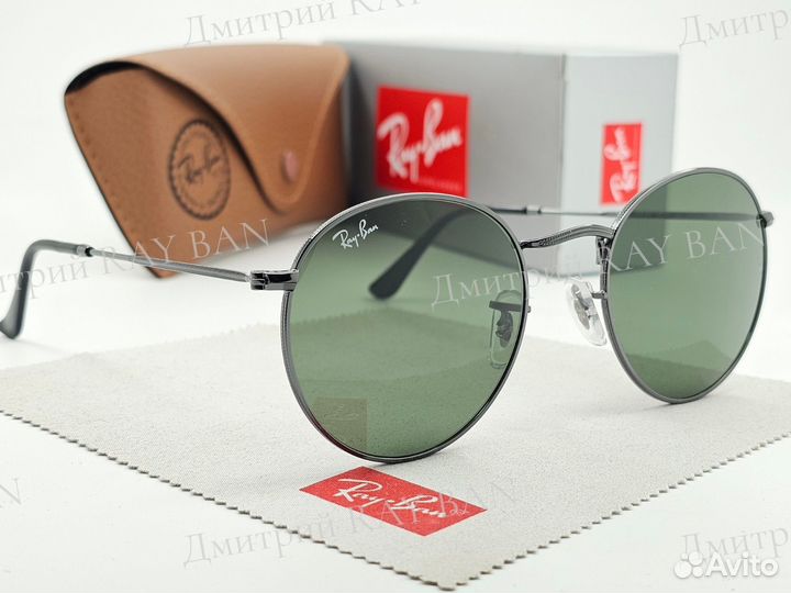 Очки Ray Ban 3447 Round Metal Green Стекло