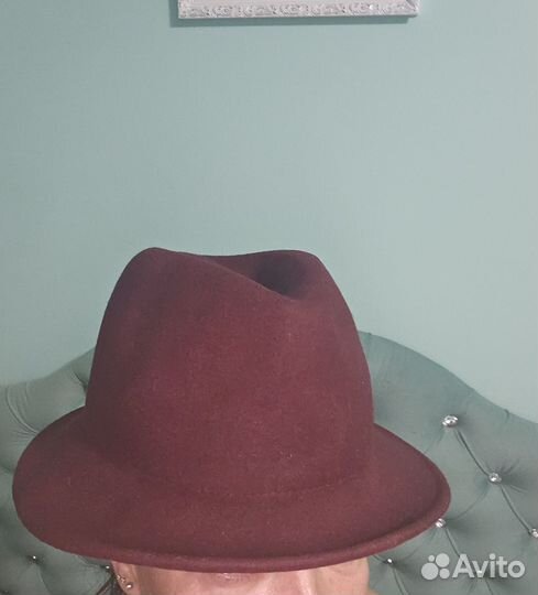 Шляпа фетровая женская бордовая