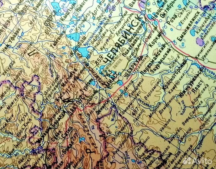 Огромная настенная карта России