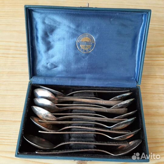 Набор чайных ложек мельхиор СССР 12 предметов