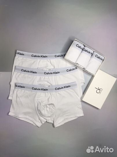 Трусы мужские белые Calvin klein хлопок