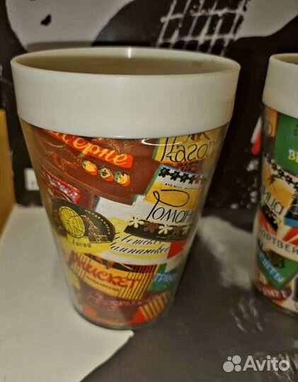 Стакан винтаж, пластик. 3 шт