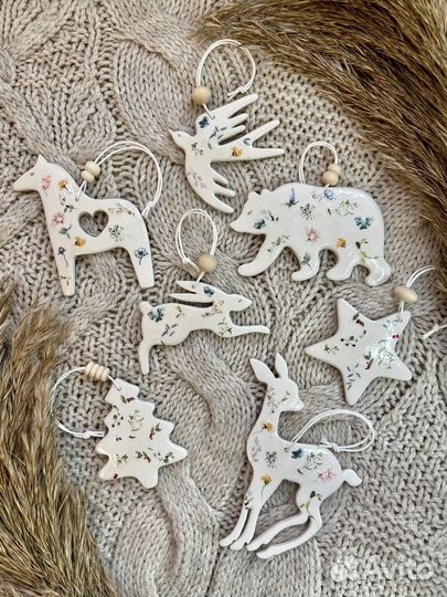 Набор новогодних игрушек, елочные украшения