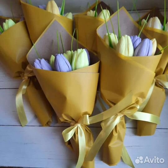 Букет тюльпанов из мыла