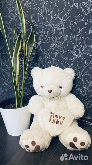 Плюшевый белый медведь 65 см