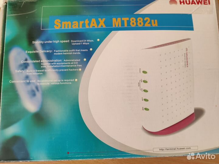 Adsl модем/роутер huawei SmartAX MT882u (annex B)
