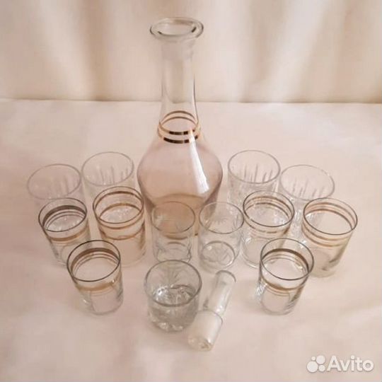 Графин стопки стекло СССР винтаж.Пакетом