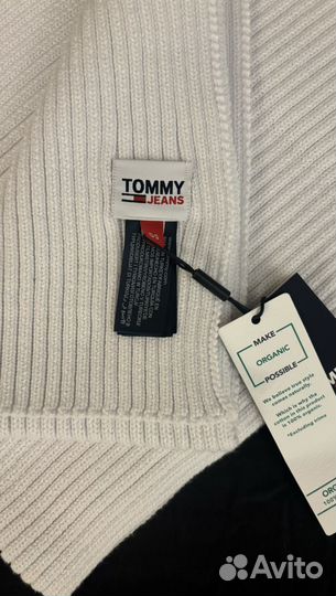 Tommy hilfiger шарф белый хлопок