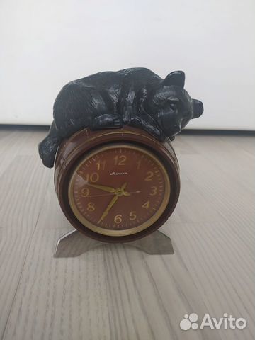 Часы Молния настольные СССР Мишка на бочонке