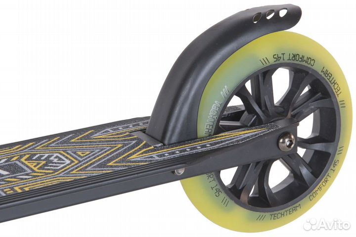 Самокат TechTeam Comfort 145 Lux чёрно-жёлтый 2022