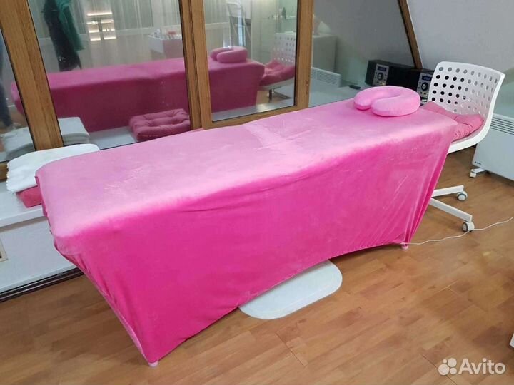 Чехол на кушетку розовый велюр