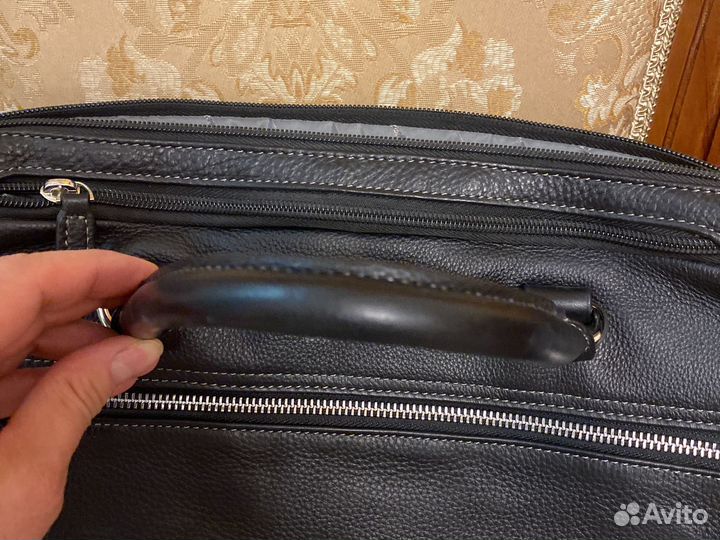 Мужская кожаная сумка для ноутбука