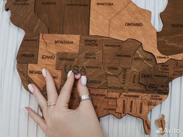 Деревянная карта мира