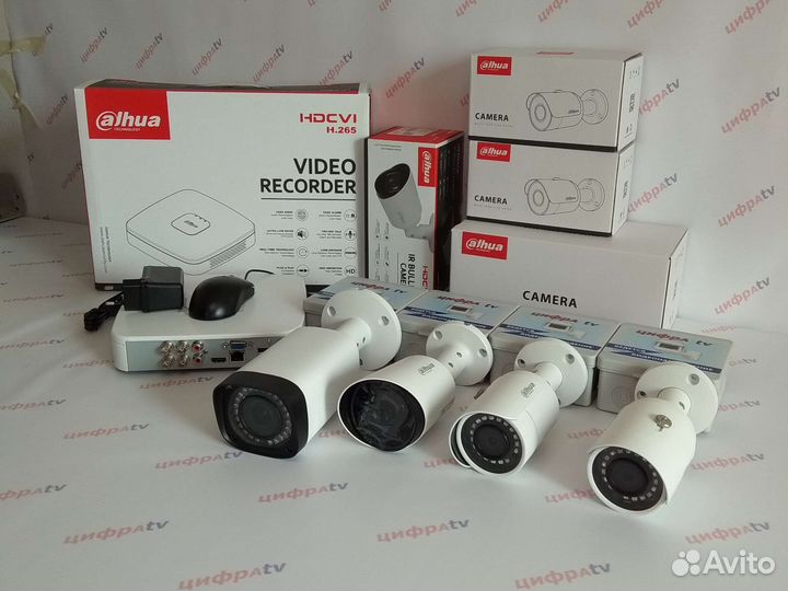 4 Камеры видеонаблюдения 4Мп регистратор Dahua