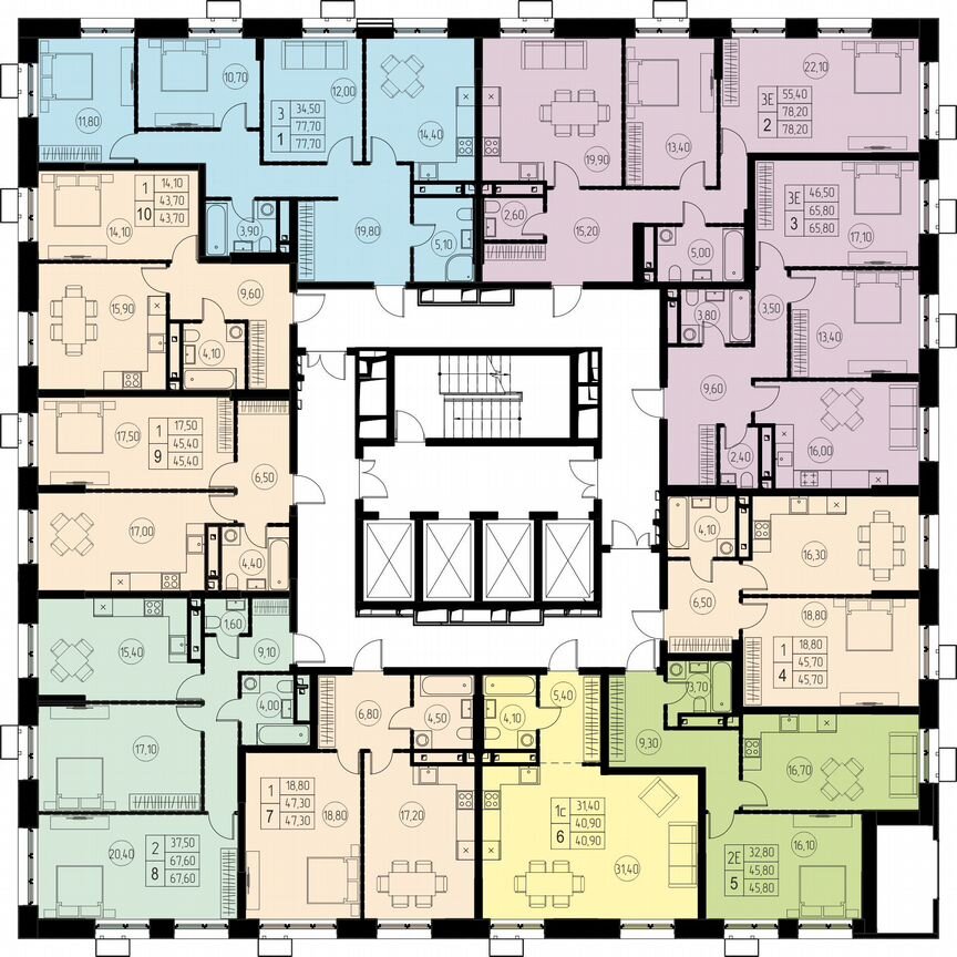 3-к. квартира, 77,7 м², 17/28 эт.