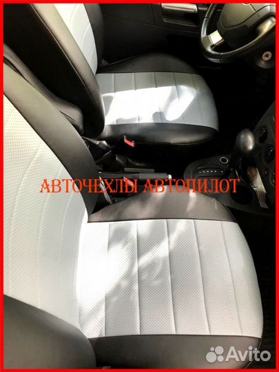 Чехлы Автопилот Ford Fusion из экокожи чёрно-серые