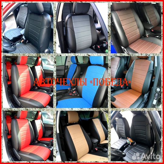 Чехлы Toyota Camry v40 из экокожи чёрно-коричневые