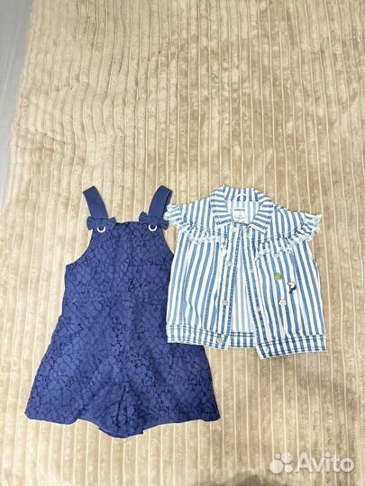 Джинсовая жилетка и ромпер Mayoral