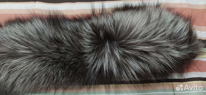 Меховой воротник натуральный мех чернобурка