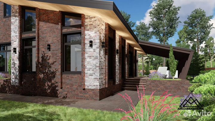 Фасадные панели Гибкий Клинкер под кирпич на сетке