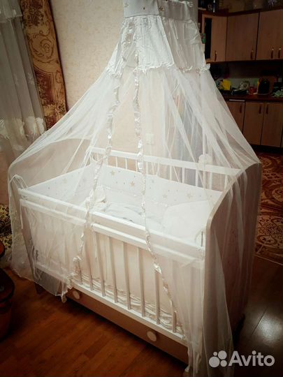 Детская Кровать для новорожденных с балдахином