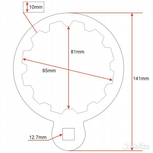 Ключ для замены топливного фильтра JTC 5476