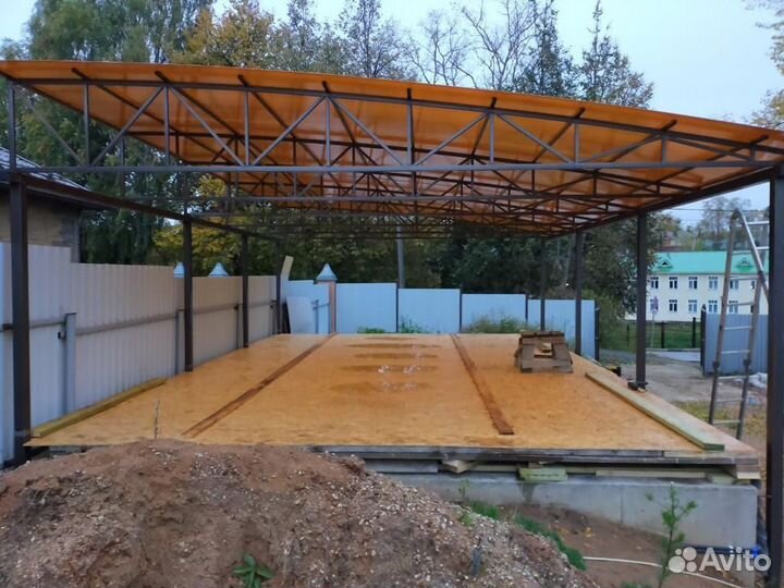 Навес арочный 4х7 с поликарбонатом для машины