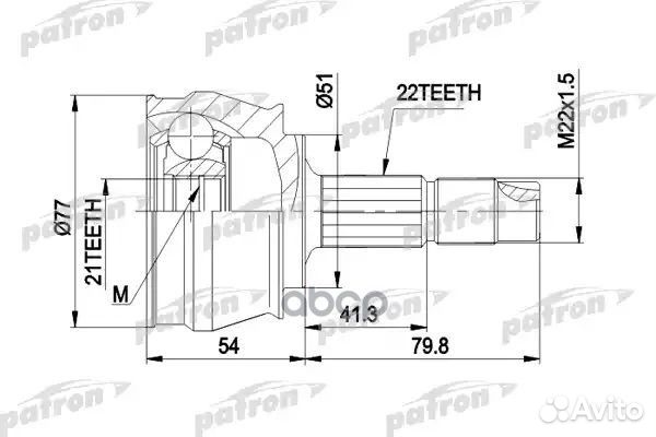 ШРУС наружн к-кт 22x51x21 fiat: idea 04 , punt