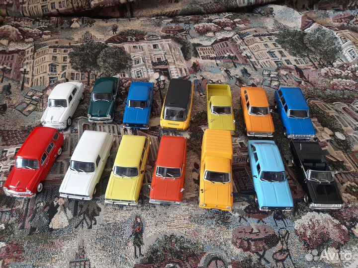 Модель автомобиля москвич, иж, ваз, газ, заз 1/43