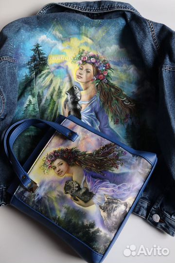 Джинсовка, роспись красками