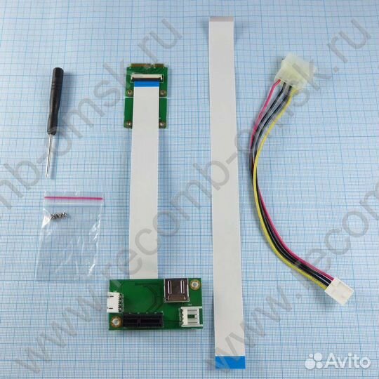 Переходник Mini PCI-E на PCI-E с удлинителем 10 и