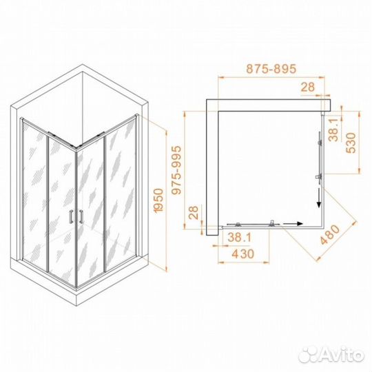 Душевой уголок RGW Passage PA-246B 100x90