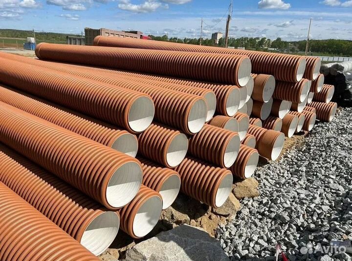 Труба гофрированная канализационная рыжая110 SN 16