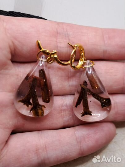 Серьги из эпоксидной смолы