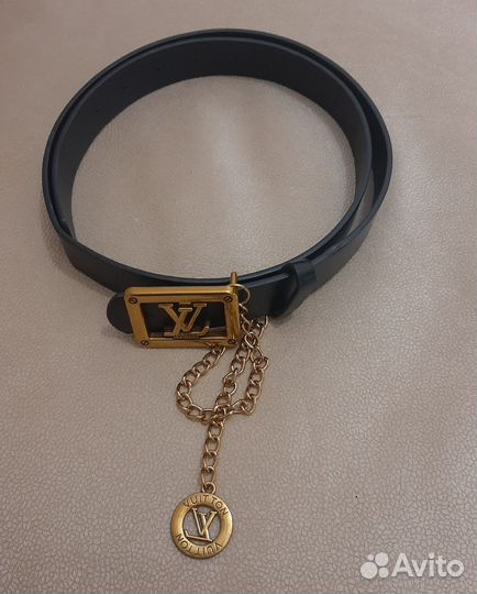 Ремень женский кожаный черный luiviton