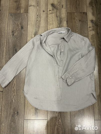 Льняная рубашка zara