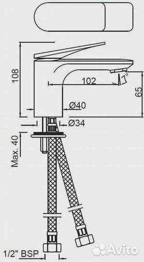 Смеситель для раковины Jaquar Laguna LAG-CHR-91011