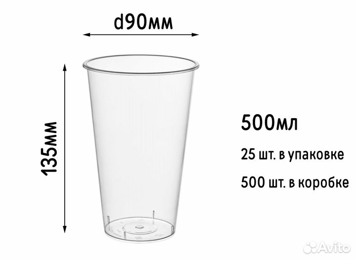 Одноразовые стаканы для Bubble Tea, Смузи, Фраппе