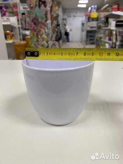 Горшок для цветов кашпо белый пластиковый