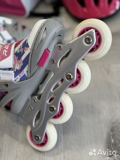Детские роликовые коньки 26-31р с защитой и шлемом