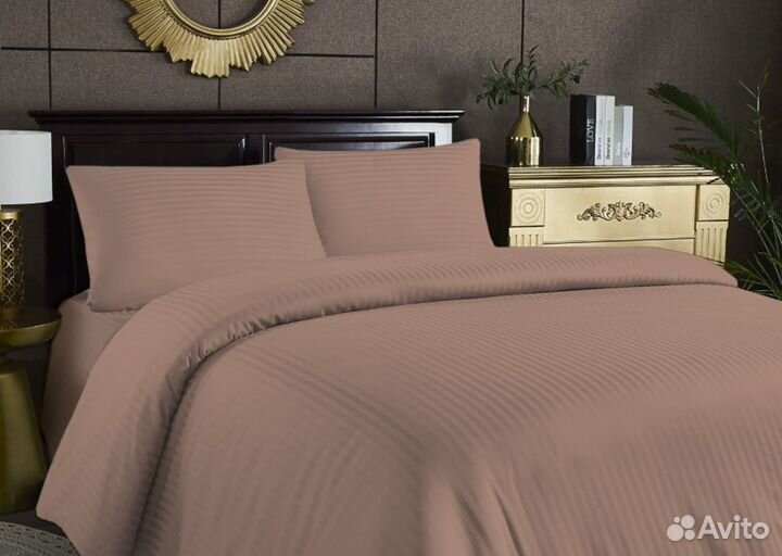 Постельное белье комплект поплин страйп
