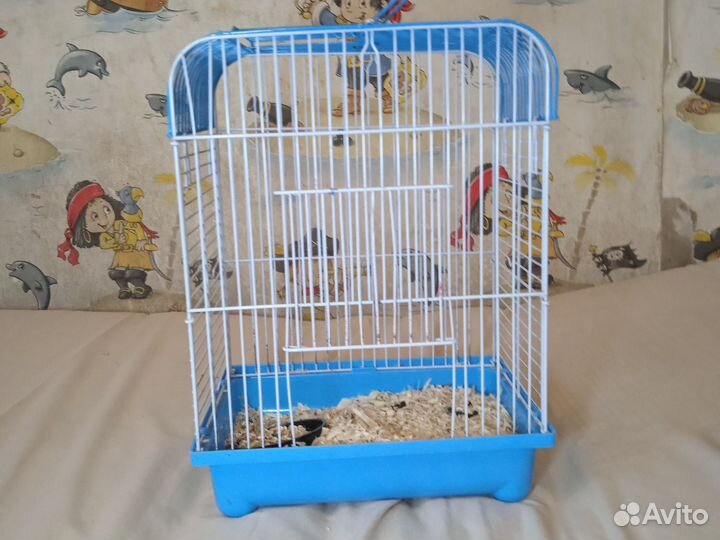 Клетка для хомяка с поилкой, колесом, домиком