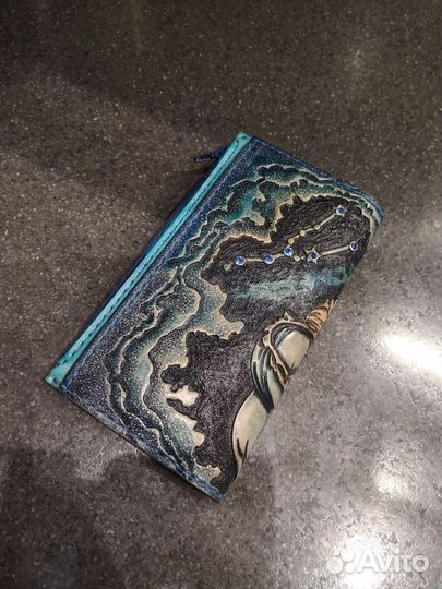 Кошелек-борсетка из кожи